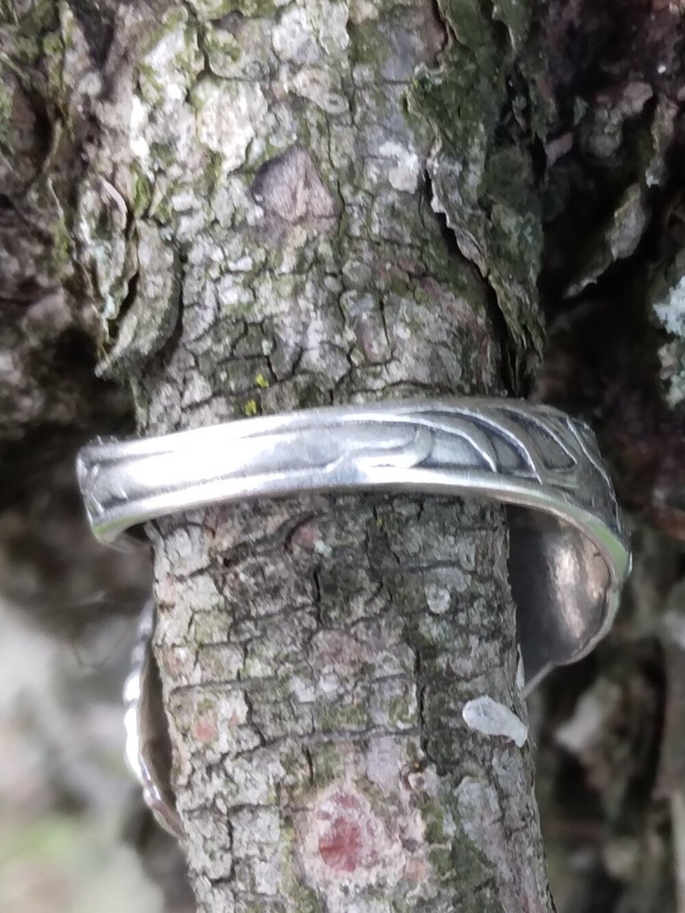 Vintage Sterling Silver Cross Spoon Ring Size 7 - Picture 5 of 12